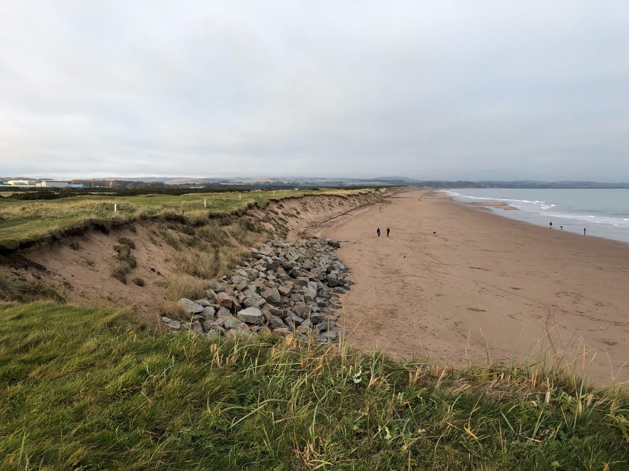 Post Storm Aiden, seems to be less veg on dune face | 